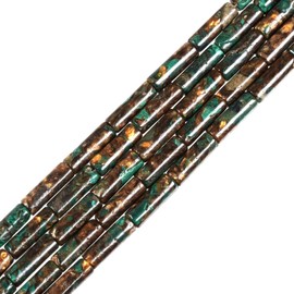 abalorio sueltas de cobre de malaquita de 13 mm de tubo de columna cilíndrico de 15 pulgadas para hacer joyas