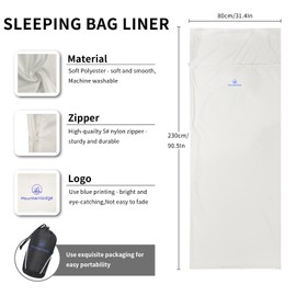 Mountainlodge - Saco de dormir color beige para estaciones de clima cálido con bolsa de transporte – Saco de dormir protable, ligero y agradable a la piel para camping, senderismo y mochilero. (Beige