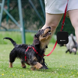 COOWONE Small Dog Treat Pouch, Dog Training Treats Bag, Portable Pet Snack Baits Storage Pouches, Waterproof and Durable Puppy Food Bag, Pocket Size Doggie Treat Bags (Black 4.0)