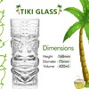 INFTYLE Clear Tiki Glasses Set of 8-14 oz Modern Bar