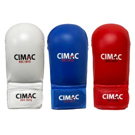 Cimac Competition Karate Mitts with Thumb - Senior, White - Protects Your Hands During Training and Sparring, Lightweight & Durable, with Injection-Moulded Foam Padding