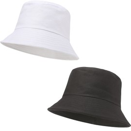 2 Packs Unisex Athletic Bucket Hat Solid Colors Sun Hat with UV Protection for Outdoor Sports Packable Summer Hats Black/White One Size