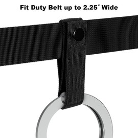 KENOBEE 2-Pack Handcuff Strap Holder with Snap Closure for Duty Belt, Nylon Belt Keeper Quick-Release Clip Hook for ASP Handcuff，Law Enforcement Police Accessories