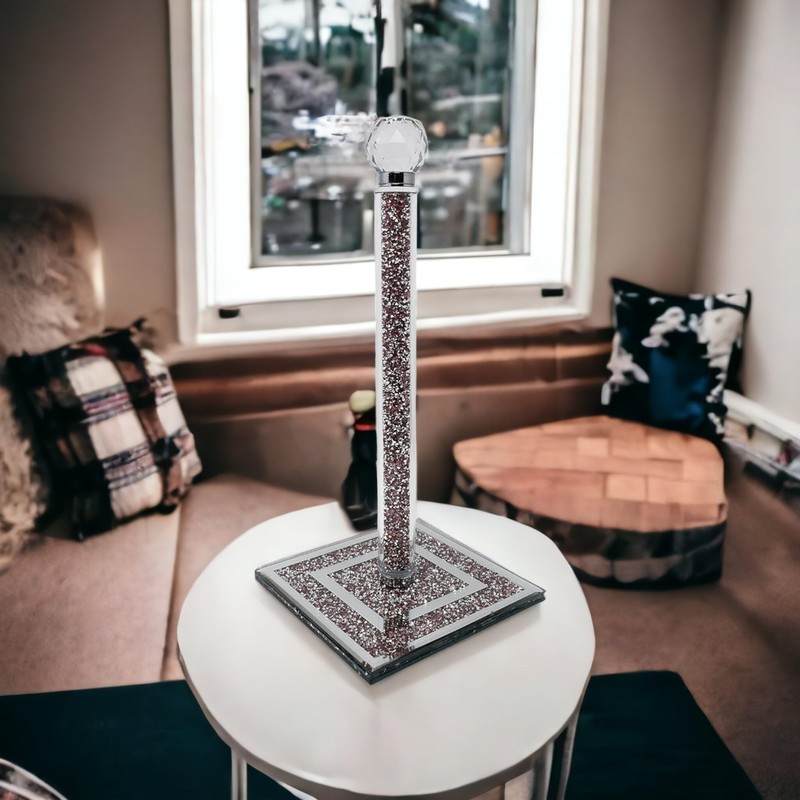 Crushed Diamond Paper Towel Holder Stand Crystal Paper Towel Holder