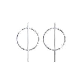 Elli Women's Genuine Jewellery Earrings Geo Circle Basic Minimal Look in 925 Sterling Silver, Sterling Silver