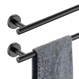 JQK Oil Rubbed Bronze Towel Bar, 24 Inch 304 Stainless Steel Thicken 0.8mm Towel Rack Bathroom, Towel Holder Wall Mount, Total Length 27 Inch 2 Pack, TB110L24-ORB-P2