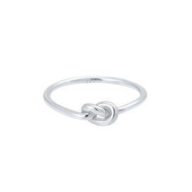 Elli 0609371316_56FCDGVT Women's Ring with Knot Design 925 Silver, Facet cut, None