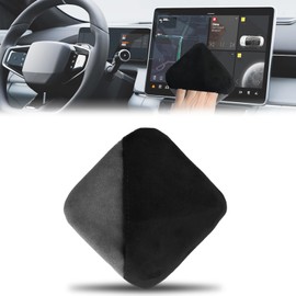 Car Screen Cleaner,Foldable Car Screen Cleaner Cloth,Square Microfiber Auto Screen Cleaning Pad,Touch Screens Clean Wipes for Car Dashboard LCD Display,Car Wash Accessories for Truck SUV RV (Black)