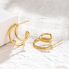 Jenosy 18K Gold-Plated Stud Earrings Women's CZ Gold Earrings with