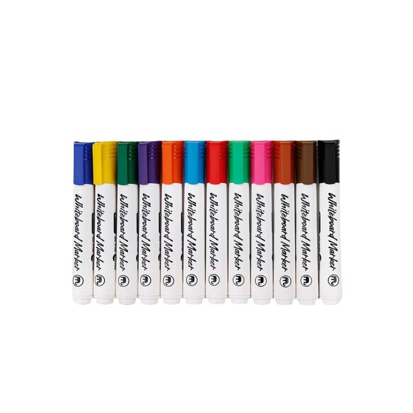 Vinabo Whiteboard Markers, 12 Pcs Whiteboard Pens Colourful, Erasable Whiteboard