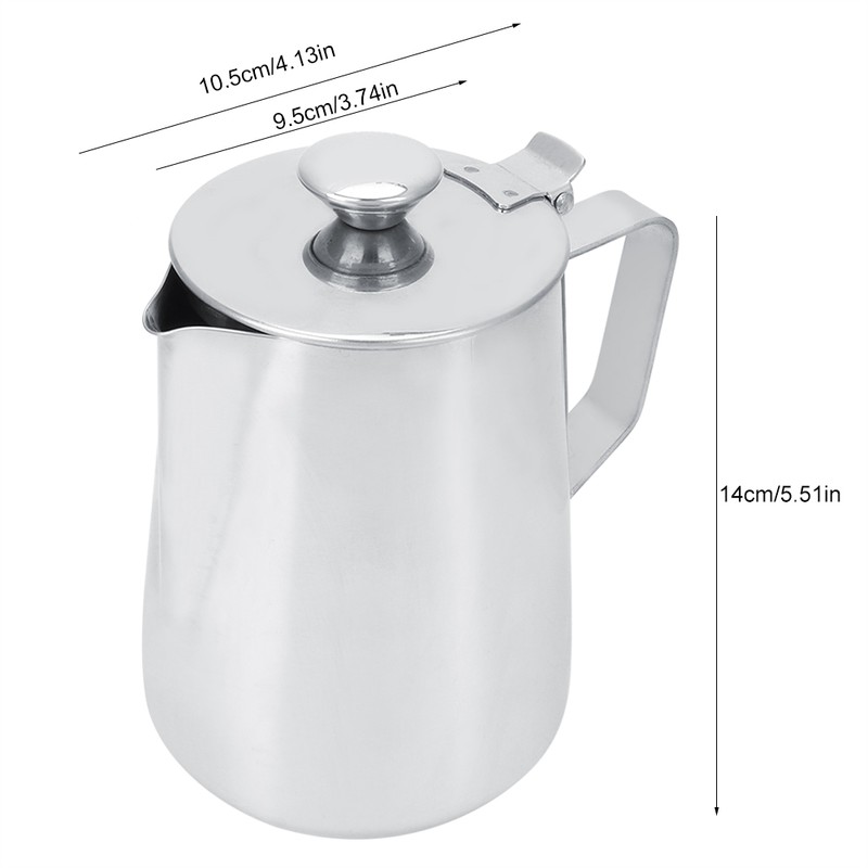 1000ml Stainless Steel Coffee Milk Frothing Cup with Lid for