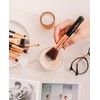 15 Piezas de Brochas con Bolsa Cosmética para Maquillaje (Cafe-Golden)