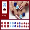 4th of July Press on Nails Short Square Fake Nails