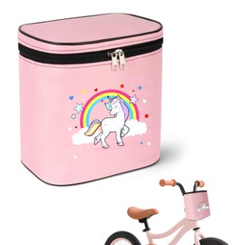 flintronic Bike Basket Kids, Detachable Cycle Front 210D Oxford Cloth Basket Carrier Bag, with Removable lid, Waterproof Cycle Baskets for Girls Boy