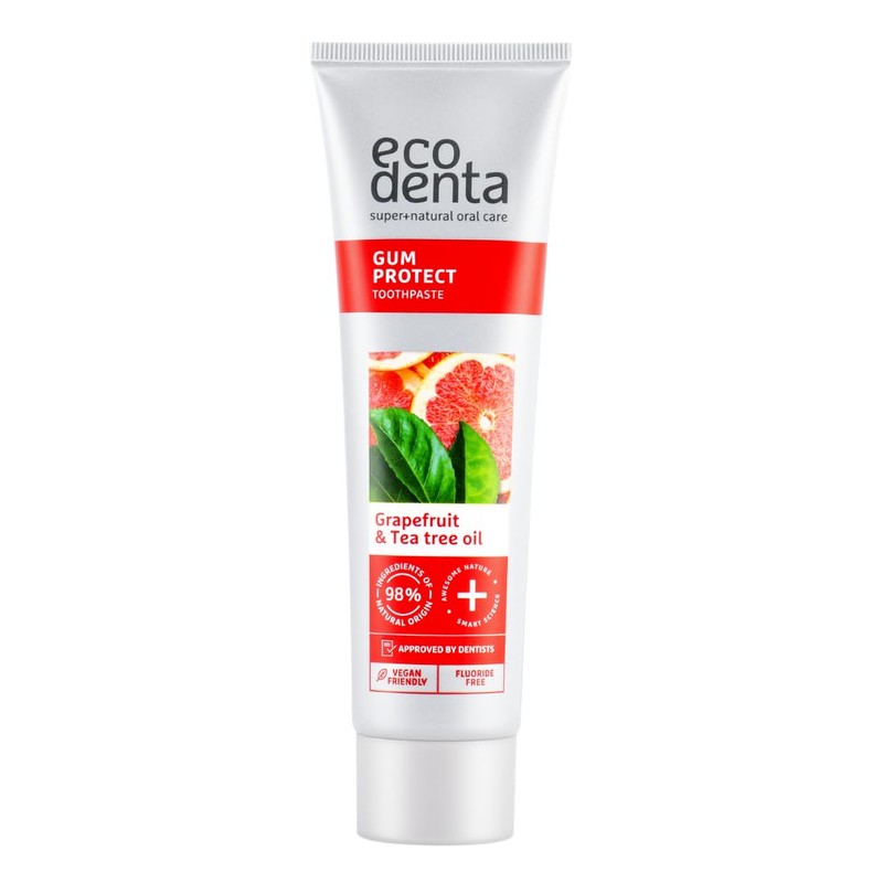 ECODENTA Zahnfleischschutz-Zahnpasta mit Grapefruit und Teebaumöl I Fluoridfreie Toothpaste für