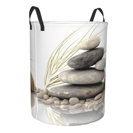 OPSREY pierres naturelles printed Round Laundry Basket Storage Hamper Clothes & Toys Storage Box