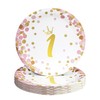 Pandecor 50 platos de postre de papel para primer cumpleaños,