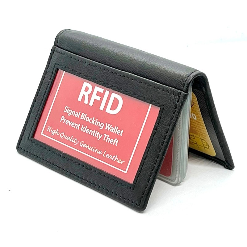 kelvinrolenleathercollection Genuine Leather Business Card Organizer Plastic Insert ID Credit