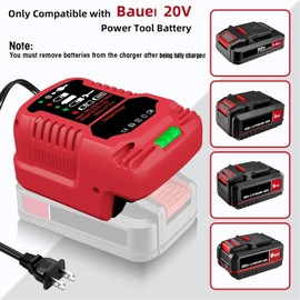 for Bauer 20V Battery Charger - Compact & Lightweight, 1/3 Smaller Than Original, Space-Saving Design for Travel (110V for Home Input)