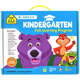 School Zone - Kindergarten Full Learning Program - Ages 5-6, Workbooks, Flash Cards, Early Reading Books, Educational Games, Write & Reuse, Writing, Math, Fine Motor Skills, Stickers, and More
