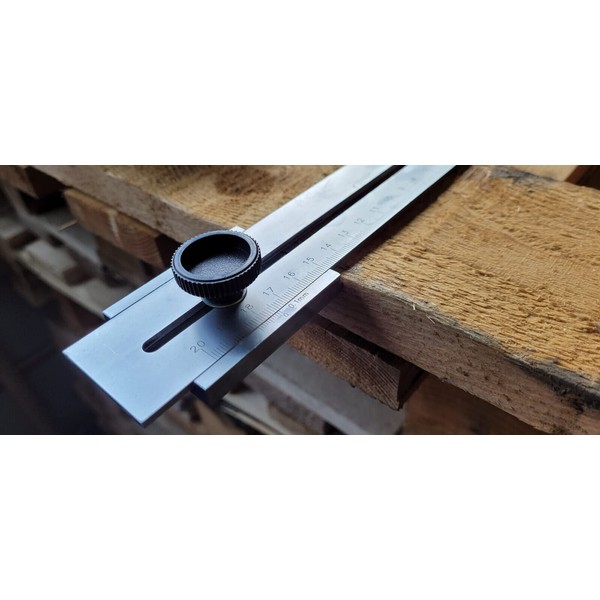 WRS Precision Marking Gauge, Matte Chrome-Plated, Lasered Scale, mm Graduation,