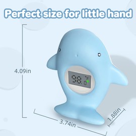 Baby Bath Thermometer Floating Toy, Baby Safety Tub Temperature Water Thermometer, Bathing Toy for Swimming Pool - Kid Toddler Baby Essentials for Newborn, Baby Shower Gifts for Mom (Whale)