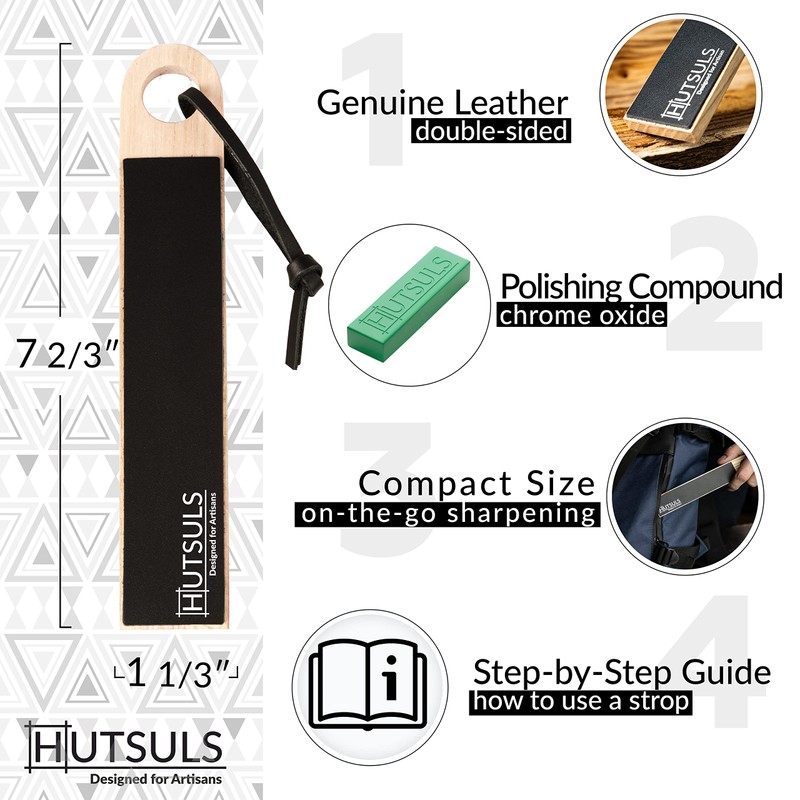 Hutsuls Pocket Knife Strop Kit - Get Razor-Sharp Edges with
