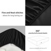 RUIKASI Double Fitted Sheet Deep - Black Bottom Sheet for