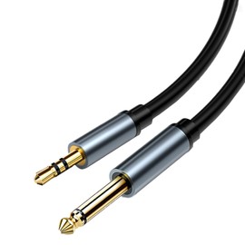 Leloco 3.5mm Klinke auf 6.35mm Klinke Kabel 2M, 6.35mm Klinkenstecker auf 3.5mm Aux Audio Stereo Kabel, 3.5 to 6.35 Adapter Kompatibel mit Laptop, Mischpult, Mikrofon, Gitarre, Mixer usw