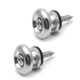 Cheerock 2pcs Silver Metal Guitar Strap Locks, Mushroom Style Guitar Strap Lock Buttons, Electric Guitar Strap Locks, Mushrooms Head Guitar Strap Button for Guitar Bass Ukulele