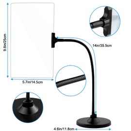 Lupa con soporte, lupa flexible de cuello de cisne de 10 x 6 pulgadas, lupa de página grande para leer impresiones pequeñas y personas mayores de baja visión con ojos envejecidos