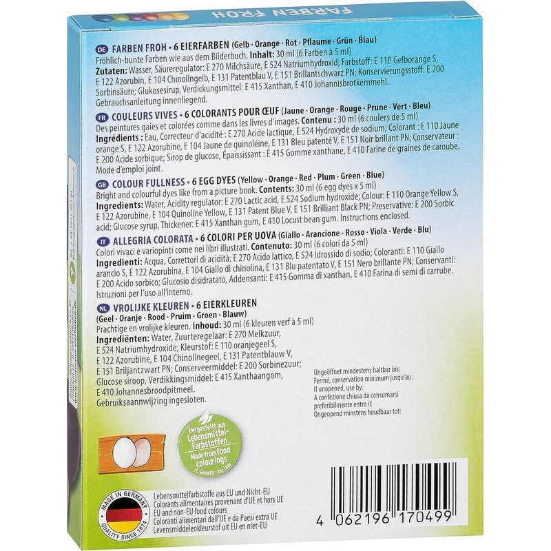Heitmann Eierfarben Colour Fullness Liquid Egg Dyes, Pack of 6,