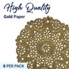 Royal Lace Round Foil Doilies, Gold, 10-Inch, Pack of 8