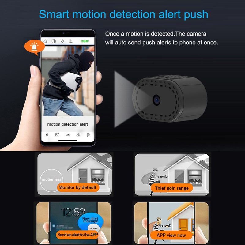 WiFi Wireless Mini Camera 1080P HD Night Vision Motion Detection