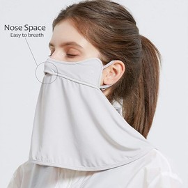 Face Cover UPF 50+ Unisex Breathable Cooling Face Cover Sun UV Protection Earloop Neck Gaiter Scarf for Summer Outdoor Activities (Blue, One size)