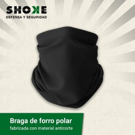 SHOKE Windproof Fleece Scarf – Ideal for Hiking and Trekking – Tactical Cut Material for Your Safety – Black – Black – One Size, black