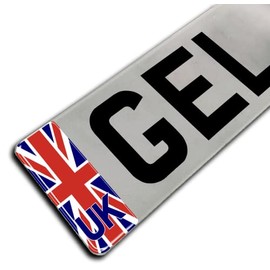 Gelz Domed Large Union Jack UK Vehicle Number Plate Stickers