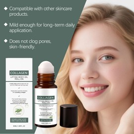Aceite corporal para levantar colágeno, conveniente rollo de aceite corporal, suero para levantar la cara instantáneo, reducen las líneas finas y la piel suave, Con rodillo de 360 ° (1pcs)