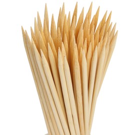 HANSGO Natural Bamboo Skewers, 5mm 8 Inch Wooden Skewers Barbecue Sticks for Appetiser, Fruit, Cocktail, Kabob, Chocolate Fountain, Grilling, 100PCS