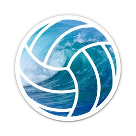 Squiddy Volleyball Ball Wave Pattern Beach - Vinyl Sticker - Large Size (11" Wide)