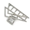 Avalaya Matte Silver Tone Geometric Triangular Hair Claw/Clamp - 75mm