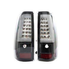 GXYWADY 1 Pair Tail Lights Replacement for 2003 2004 2005 2006 Silverado 1500 2500 Smoked Lens Black Housing Rear Brake Lights Left and Right Side Excluding Light Bulbs 03SD1