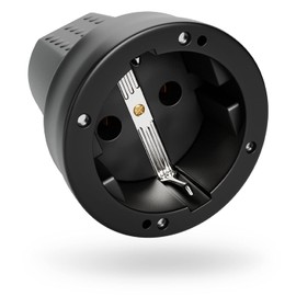 Greate Schuko Coupling IP44 Outdoor with Kink Protection - Rubber Coupling 230 V with Strain Relief, 2-Pole, 16 A & 3.7 kW - Schuko Couplings, Protective Contact Coupling, Cable Coupling, Rubber