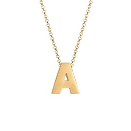 Elli Women's Minimal Initial Letter A Necklace in 925 Sterling Silver Gold-Plated