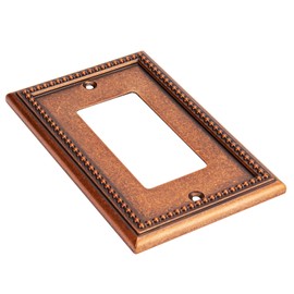 Henne Bery Raised Pearls Decorative Wall Plate Switch Plate Outlet Cover (Single Decorator 2PK, Sponged Copper)