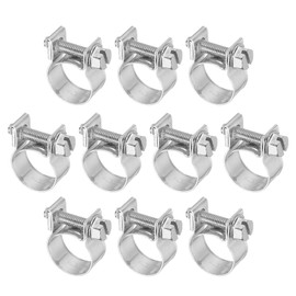 PATIKIL 10 Pcs 13-15mm Mini Fuel Injection Hose Clamps Stainless Steel Adjustable Clamp