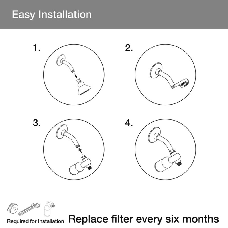 KOHLER R24670-G-BN Aquifer Filtered Showerhead with Water Filter System, Multifunction