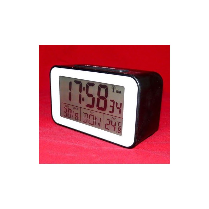 Clock Radio Alarm Clock with Thermometer (SN4491) in Black