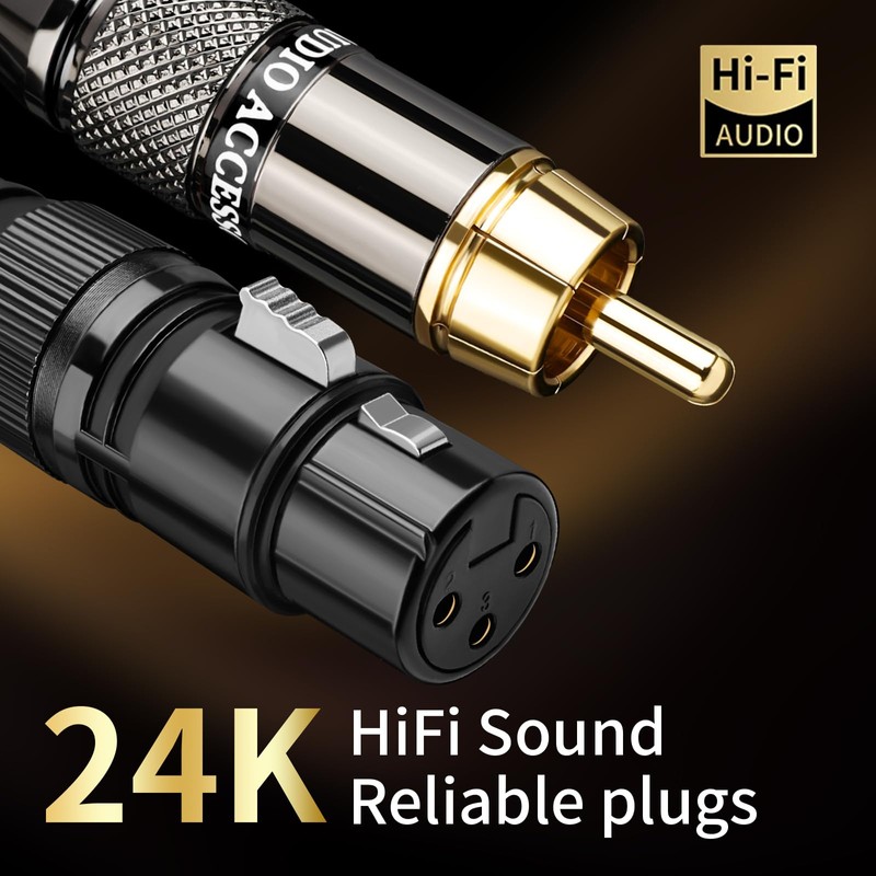YYTCG RCA to XLR Cable 1.64FT, 2-Pack Male RCA to
