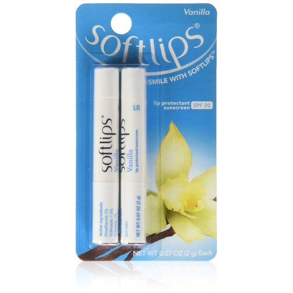 Softlips Lip Protectant SPF 20, Vanilla 2 count (Pack Of 6)